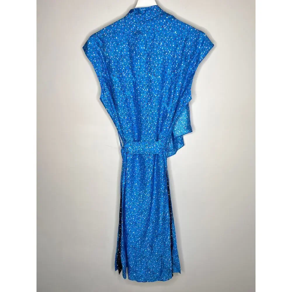 NWT Coach Dot Sleeveless Silk Belted A-line Dress Women's Size 6